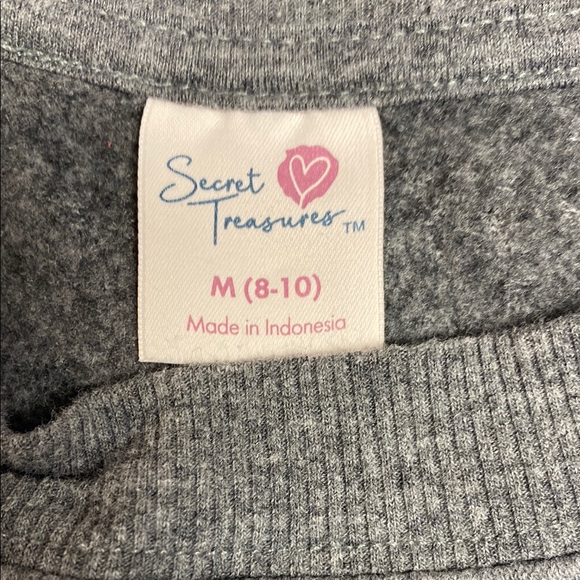 Secret Treasures Sweatshirt Raw Hem Crewneck Oversized Heathered Gray Size 8-10 - Picture 2 of 6